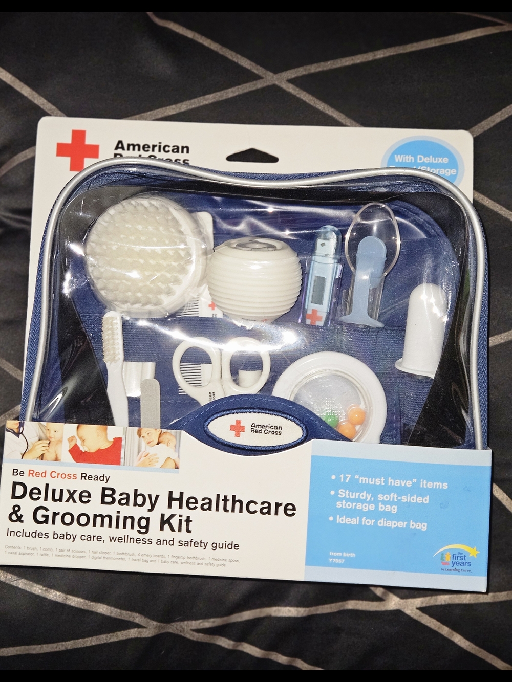 Deluxe Baby Healthcare & Grooming Kit - Navy/White